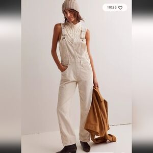 Free People Ziggy Cord Overalls Tan